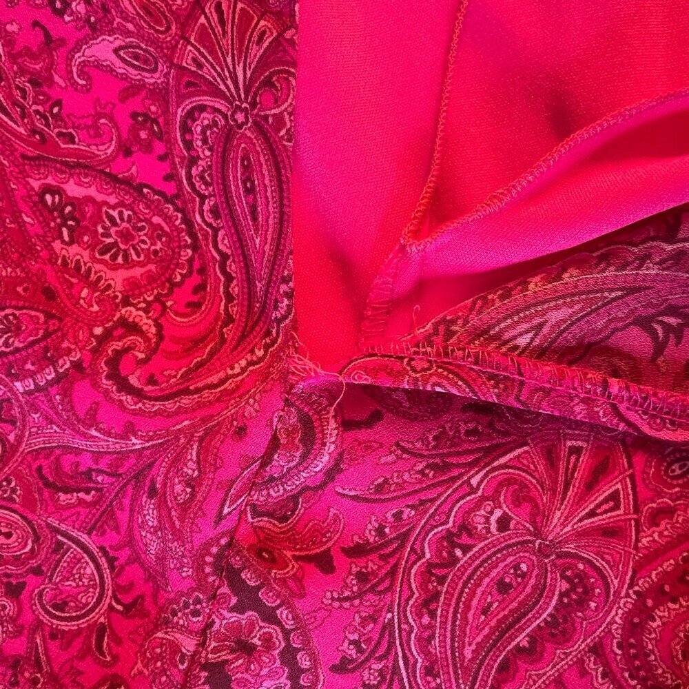 90s Vintage Pink Paisley Spaghetti Strap Dress Sz 8 Whimsigoth Fairy Wierdo Y2K - Picture 16 of 16